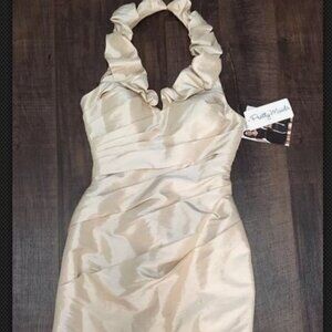 Gorgeous Halter Dress in color Champagne
